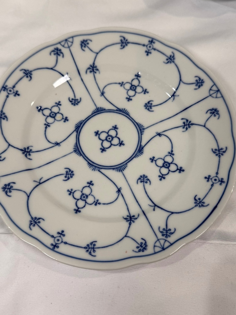 Winterling Bavaria Strawflower Blue Salad Plates ~8” Strohblume Germany Set Of 6